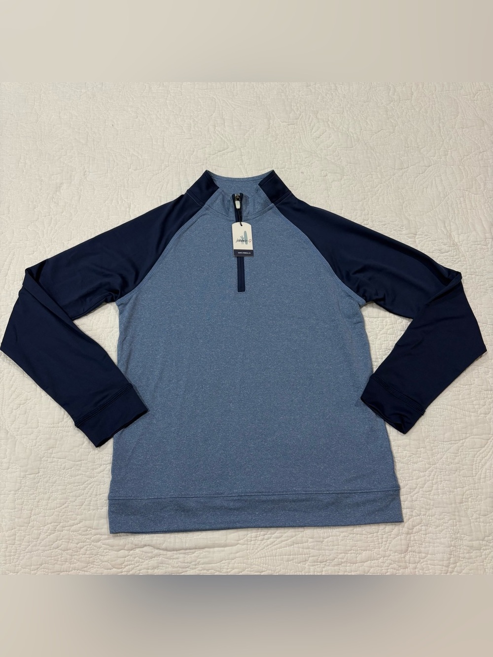 Johnnie-O Pullover Boy’s 8 Laguna Blue Long Sleeve 1/4 Zip Performance Stretch